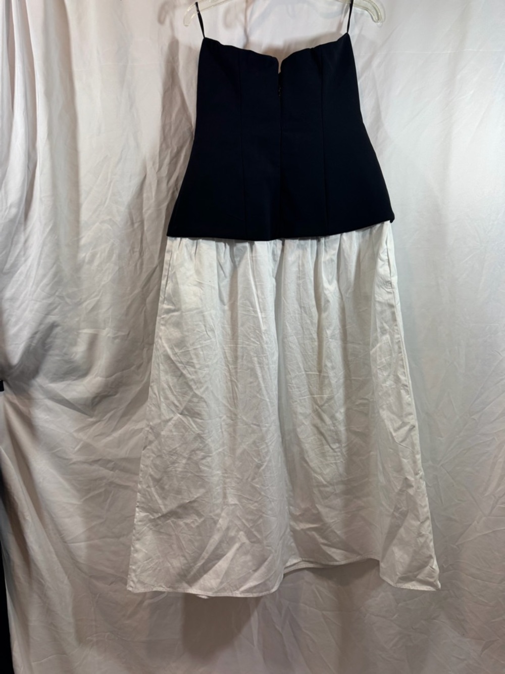 Zara Black Top White Maxi Skirt Two-Tone Dress